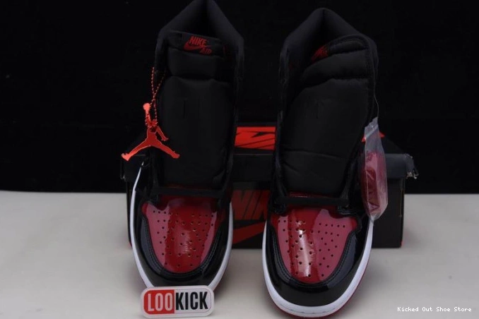 Kicked Out Shoe Store High 555088-063 Bred Air OG Jordan 1 Patent 0801